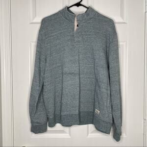 SKECHERS Mens Sweatshirt Henley Pullover Mock Neck Sweater Top Blue Size XL